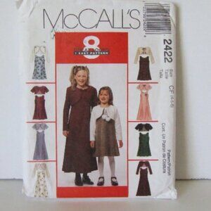 McCall's dress sewing pattern uncut vintage girls matching bolero jacket 1990s